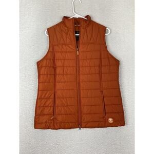 BARBOUR Women’s Shillhope Gilet Quilted Insulated Puffer Vest Orange Size 10